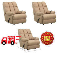 Microfiber Massage Lazy Boy Chair Recliner Padded Dual Rocker Living Room Tan Recliner Recliner Chair Lazy Boy Chair