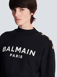 Printed Balmain Paris sweatshirt black black