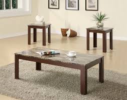 Coaster 3 Pc Brown Faux Marble Top Occasional Table Set Coaster Fine Furniture 3 Piece Coffee Table Set Coffee Table