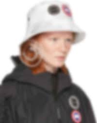 On the selectively coloured $1 coin, the maple leaf is clad in red, and the laurel leaves are coloured blue. Y Project Ssense Exclusive Reversible White Canada Goose Edition Camo Bucket Hat Ssense