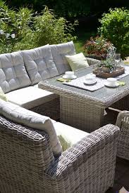 Ecklounge Sitzgruppe Manhattan C2 Sand Grau Polster Beige Ecksofa Tisch 2 Sessel Como Rattan Mobel Garten Aussenmobel Gartenmobel