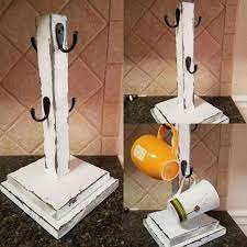 Hand Crafted Wooden Coffee Mug Tree Holder By Juliannagracestudio Coffee Cups Diy Coffee Mug Holder Wood Diy