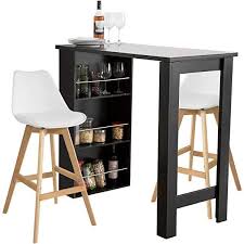 Idimex Bartisch Stehtisch Bartresen Vigando Schwarz Mit Stauraum Und Flaschenhalterung Verchromte Metallelemente Amazon De Kuche Bar Table Home Decor Table