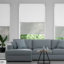 All our blinds are blackout roller blind fitted to sash windows bedroom in st john's wood, london | modern blinds. Static White Modern Grey Double Roller Blind Blinds Online