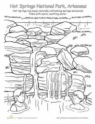 Coloring pages are a fun way for kids of all ages to develop creativity, focus, motor skills and color recognition. Hot Springs National Park Coloring Pages Spring Coloring Pages National Parks