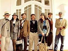 Two retro style girls with suitcases at countryside. Retro Style Wikipedia