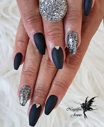 Black Matt Nails Glitzer Nails Glitzer Nagel Glitzer Nails