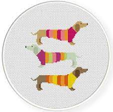 Dachshund no2 counted cross stitch kitcounted cross stitch kit with whole stitches only.note: Fancy Dachshunds Cross Stitch Pattern Pattern On Craftsy Com Cross Stitch Animals Cross Stitch Patterns Stitch Patterns