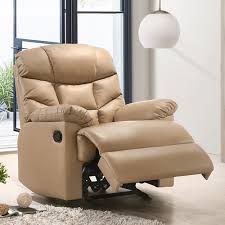 Traditional armchairs not up to it? Nordichouse Beige Fabby Faux Leather Recliner Armchair Temple Webster
