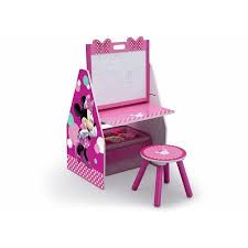 Disney Minnie Mouse Deluxe Kids Art Table Easel Desk Stool Toy Organizer By Delta Children Walmart Com Kids Art Table Kids Easel Minnie Mouse Toys