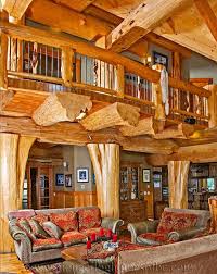Log Cabin Style Living Room Loft Designs Bc Canada Log Homes Log Home Interiors Log Home Living