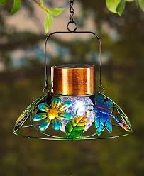 Dragonfly Solar Garden Hanging Lamp Crackled Glass Lawn Porch Deck Home Decor Unbranded Solar Garden Lamps