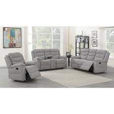 Home design ideas > living room > leather living room sets with recliner. Chenango Reclining Living Room Set Light Gray By Steve Silver Furniture Furniturepick