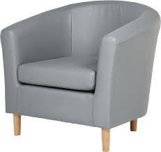 Tesco New Faux Leather Deep Seat Curved Tub Chair Grey Amazon Co Uk Home Kitchen