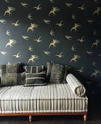 Sanderson Birds Of Paradise Wallpaper Amida Stripe In Charcoal By Peter Dunham Textiles Sanderson Swallows Wallpaper Elizabeth Law Design Amber Interiors Shoppe Pillows Amber Interiors