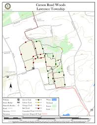It has two long linear sections of mainline that travel north and south along lake michigan and many other disconnected branches. Carson Road Woods New Jersey Trails Association
