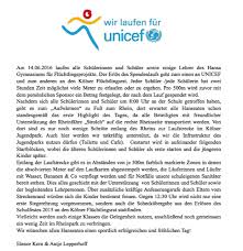 Englisch united nations international children's emergency fund, seit 1953: Hansa Gymnasium Koln Spendenlauf Fur Unicef