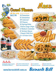 Apa yang lebih bagus, di malaysia ketika ini ada banyak restoran cina muslim yang diusahakan oleh mualaf (cina masuk islam). Barnacle Bill Menu 2010 French Fries Hamburgers