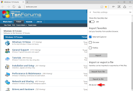 Click on more options (the three dots) and select export favorites. How To Export Favorites From Edge To Firefox Bookmarks Super User
