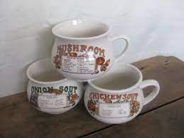 Recipe Soup Crock Trio Vintage Soup Mugs Set Of 3 Etsy Mugs Soup Mugs Soup Crocks
