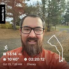 Completed my first half marathon today! 5 Bip Amazfit 文 H13.14mi A 13.14 mi  10'40" Oct 25, 7:00 AM 02:20፡12 Cheney