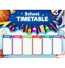 Weekly School Timetable Subject 7 Royalty Free Vector Image School Timetable Timetable Template School