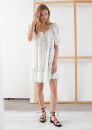 Cotton Puff Sleeve Mini Dress Mini Dress With Sleeves Mini Dress Dresses