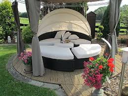 Gartenliege Sonneninsel Xxl Rattan Gartenlounge Liegeinsel 210cm Garten Lounge Garten Rattan Mobel Garten