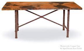 Empire style burled walnut parquetry top dining table with. Burlington Dining Table With 44 X72 Oval Copper Top Dining Tables By Timeless Wrought Iron Houzz