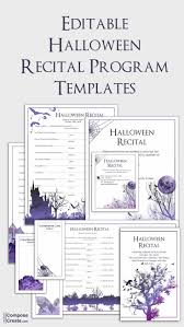 Halloween Recital Program Package Editable And Artistic Recital Piano Recital Halloween Music