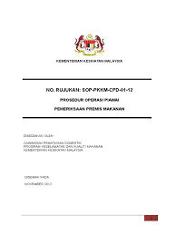 Rajah 2.8 contoh senarai semak amalan pengendalian makanan bil. Sop Pemeriksaan Premis Makanan