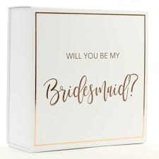 Make your own gift boxes for a bridesmaids proposal using cricut! Andaz Press Bridesmaid Proposal Box Real Rose Gold Foil Set Of 5 Pack Diy Bridal Party Gift Box Empty Cardboard Gift Box Fits Mini Wine Bottle Gift Ideas For Bride Tribe