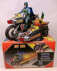 Rare Vintage Batman Robin Battery Operated Motorcycle W Sidecar Orig Box Works Unbranded Batman Robin Batman Sidecar