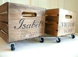 Crate On Wheels Wooden Farmhouse Personalized With Industrial Caster Great For Book Storage Wooden Crate Crates Wood Crates