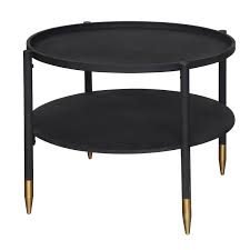 Sprinkle Bloom Round 2 Tier Black Metal Coffee Table With Gold Feet Walmart Com In 2020 Metal Coffee Table Coffee Table Round Coffee Table