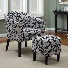 Shop for accent chairs with ottomans at walmart.com. Black And White Barrel Back Accent Chair W Ottoman Coaster Furniture Furniturepick