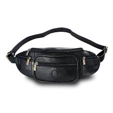 Мъжка чанта за през кръста от Nuvola Pelle в черен цвят | Secretzone.bg