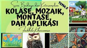 Kolase menggabungkan material yang berbeda yang direkatkan pada bidang permukaan. Pengertian Persamaan Dan Perbedaan Kolase Mozaik Montase Dan Aplikasi Sbdp Kelas 4 Tema 3 Youtube