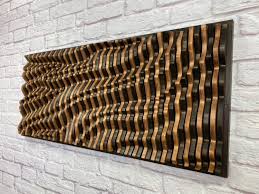 Luxury Design Parametric Wall Art, 100% Solid Wood Wall Sculpture, Wood  Sound Diffuser, Wood Wall Panel, Acoustic Panel, Sound Wave Art