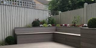 Red bricks with a cladding design feature can instantly modernise the house frontage with a grey composite option. Garden Deck Designs