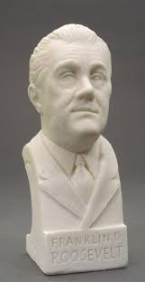 Franklin D. Roosevelt Ceramic Portrait Bust: Political Americana