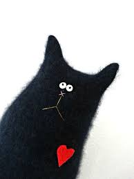 stuffed cat doll fluffy black cat valentine cat angora cat cat lover gift black cat stuffed animal ca fluffy black cat cat doll stuffed animal cat