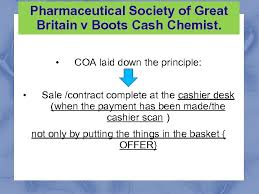Boots cash chemists (southern) ltd ('boots') engaged in the retail sale of various goods, including drugs, in edgware. Law Of Contract Prepared By Norazla Abdul Wahab