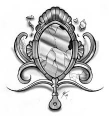 Broken Mirror By E Nigmadesign On Deviantart Mirror Tattoos Broken Mirror Mirror Drawings