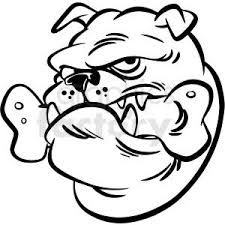 Black And White Bulldog Clipart Black And White Cartoon Bulldog Head Mascot Vector Clipart In 2020 Black And White Cartoon Clip Art Vector Clipart