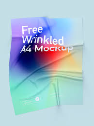 Free Transparent Wrinkled A4 Mockup Poster Mockup Free Paper Mockup Mockup