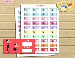 Squats 30 Days Challenge Printable Planner Stickers Gym Stickers Fitness Stickers Planner And Organize Stickers Printable Planner Stickers Planner Stickers Printable Planner