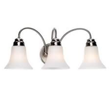 Brushed Nickel 3 Light Vanity Efg1393l At The Home Depot Bathroom Light Fixtures Wall Lights Indoor Lighting