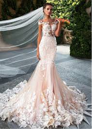 Explore a variety of mermaid wedding dresses at theknot.com. Lamorous Tulle Jewel Neckline Wedding Dresses 3d Flower Appliques Mermaid Gowns See Through Bodice Bridal Dresses Wedding Dresses Aliexpress