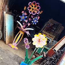 Enter maximum price shipping free shipping. Buy Handmade Whimsical Artwork Outdoor Metal Flower Sculptures Art Garden Decor Yard Abstract Made To Order From Metal Art At Recycled Salvage Design Custommade Com